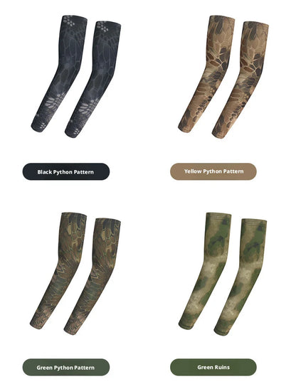 Cooling Arm Sleeves Tactical Camo Sun Protection Breathable Ice Silk UV Guard