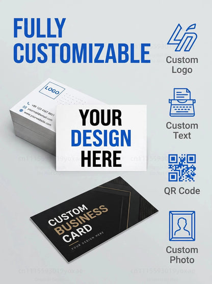 Custom Business Cards 50-1000PCS Personalized Double Sided Full Color Printing 300GSM Matte Paper Professional Name Cards