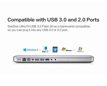 SanDisk Ultra Fit USB 3.2 Pendrive Mini 16GB 32GB 64GB 128GB 256GB 512GB CZ430 Pamięć USB Do 400 MB/s Dysk U