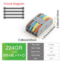 DIY GO 25PCS Universal Compact Fast BUTT Wire Connector Push-in Lever Splice Terminal Block 2/3/4/5 Pin Home LED Lighting Wiring