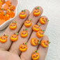 50Pcs New Cute Resin Mini Halloween Ghosts Animals Series Flat Back Manicure Parts Embellishments For Hair Bows
