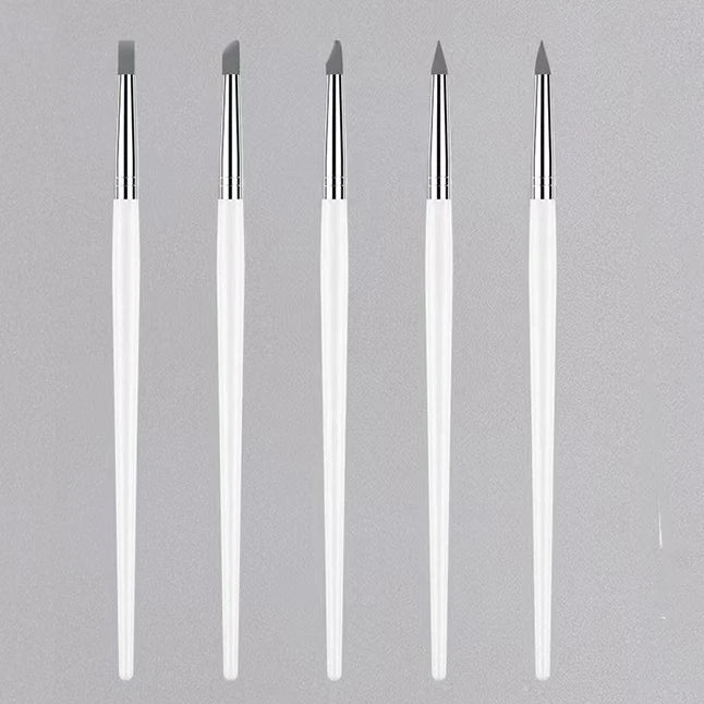 5PCS Silicone Clay Sculpting Tool For Brush Modeling Dotting Nail Art Pottery Clay Tool New DIY Carving Sculpting Tools 2025