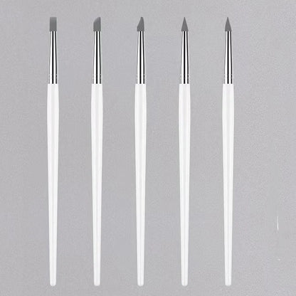 5PCS Silicone Clay Sculpting Tool For Brush Modeling Dotting Nail Art Pottery Clay Tool New DIY Carving Sculpting Tools 2025