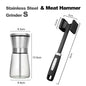 180ML Pepper Grinder Glass Spice Bottle Salt Pepper Mill Manual Spice Grinder Mill Household Kitchen Gadgets