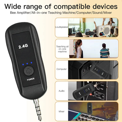 2.4G Head-mounted Wireless Microphones Headset Transmitter with Receiver For Voice Amplifier Speaker Teaching Tour Guide