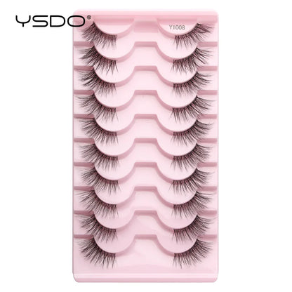 Lashes 3/10 Pairs Half Lashes Cat Eye Natural Long Lashes 3D Mink Eyelashes Full Strip Lashes Makeup Extension Tools