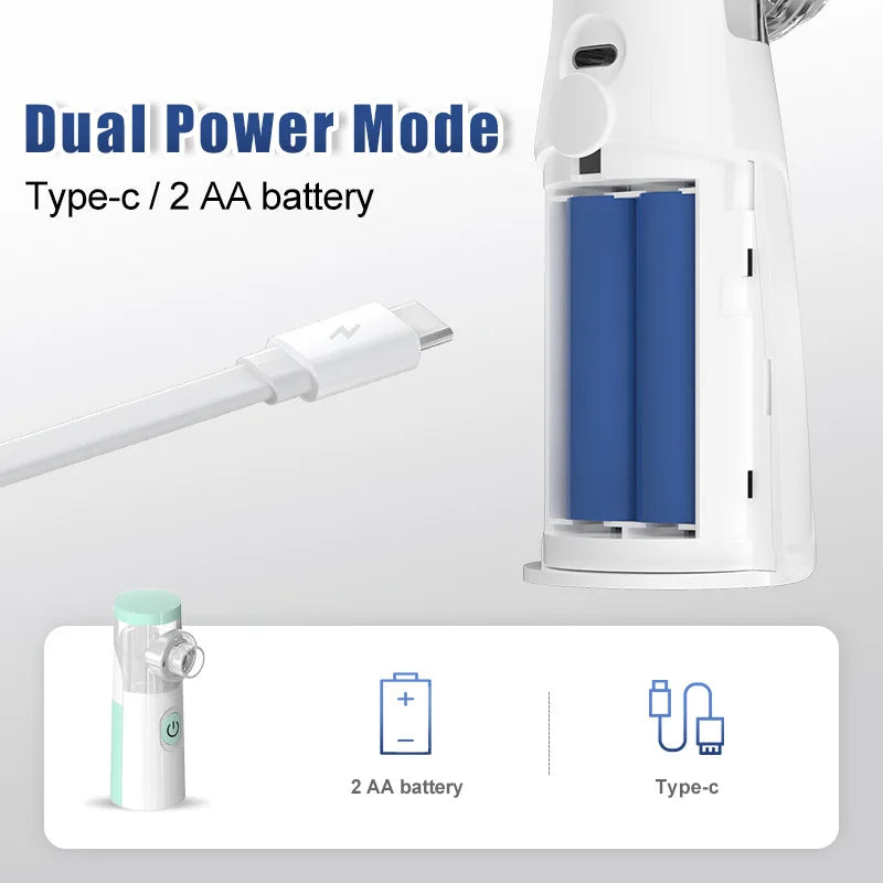 Mini Medical Nebulizer Handheld Nebulizers Ultrasonic Atomizers Portable Mute Asthma Inhaler for Adults Children Nebulizador