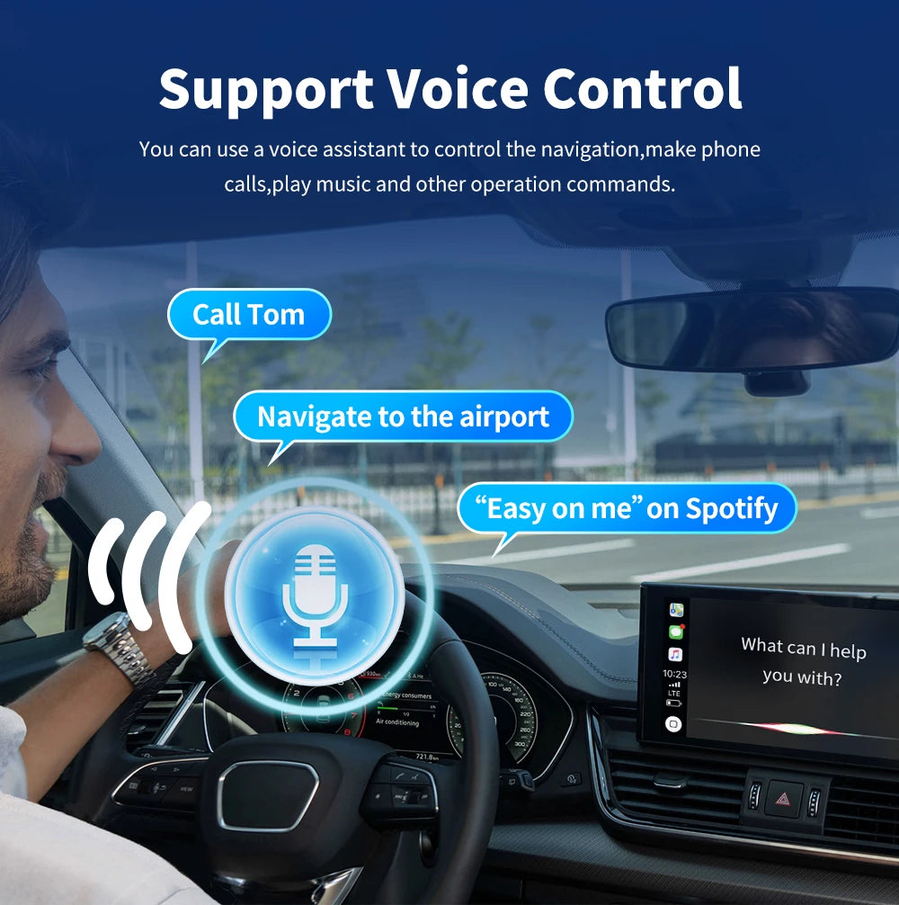 Wireless 2 in1 CarPlay Adapter for Apple iPhone Android Wired to Wireless Carplay AI Box USB Type C Connection Auto Car Dongle