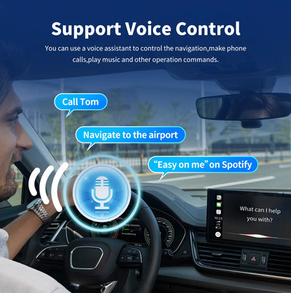 Wireless 2 in1 CarPlay Adapter for Apple iPhone Android Wired to Wireless Carplay AI Box USB Type C Connection Auto Car Dongle