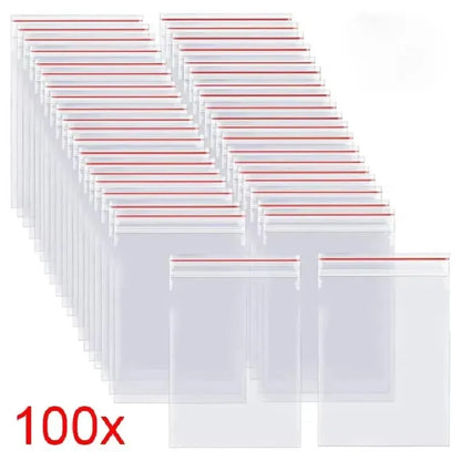 100/200/300pcs Small Zip Lock Plastic Bag Reclosable Transparent Bag Shoe Bag Vacuum Bag Poly Clear Bags Thickness 0.05mm
