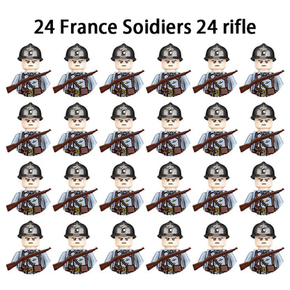 WWII Infantry Military Soldier War National Army Mini Gun armament Models Building Blocks Building Blocks Toys for Kids