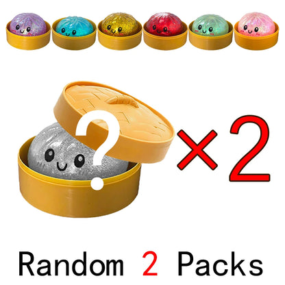 Giant Dumpling Squishies Bun Toy, Slow Rising Glitter Dumpling Stress Ball, Stress Relief Fidget Toy for Home Office toys