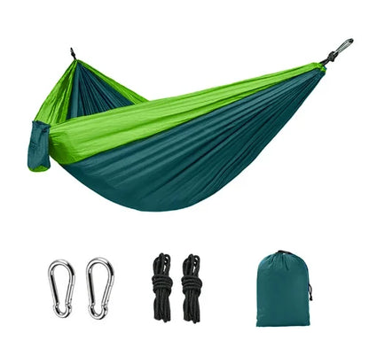 Portable Outdoor Hanging Hammock Bed, Single Person Camping Swing, Matching Nylon Cloth, Tough High Density Parachute Fabric