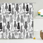Cat shower curtains bathroom shower curtain Cute 3D fabric shower curtain with hooks funny waterproof shower curtain or Mat