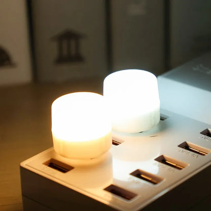 1-20 szt. Mini USB Lampka nocna Ciepła biała Ochrona oczu Lampa do czytania książek USB Wtyczka Komputer Mobilna ładowarka Powerbank LED Lampka nocna