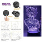 Dragon Ball Z Anime Figures Goku Vegeta Gohan Broly 3D Lamp PVC Action Figures Toys for Children Trunks Buu Super Saiyan Gifts