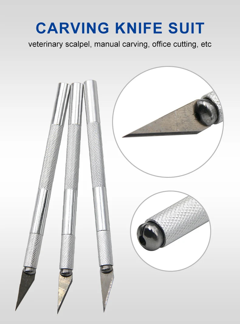 DIY Aluminum Alloy Hand Carving Knife Model Making Art Knife Woodcarving Hand Account Cutting Paper Cutting Tool Accessories