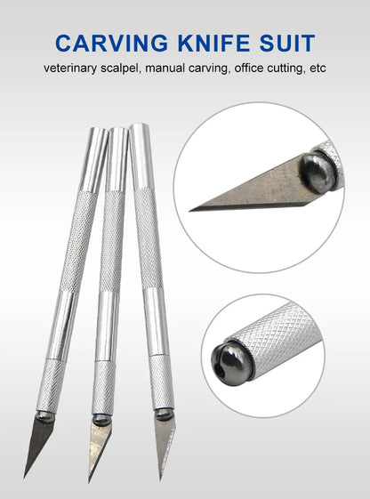 DIY Aluminum Alloy Hand Carving Knife Model Making Art Knife Woodcarving Hand Account Cutting Paper Cutting Tool Accessories