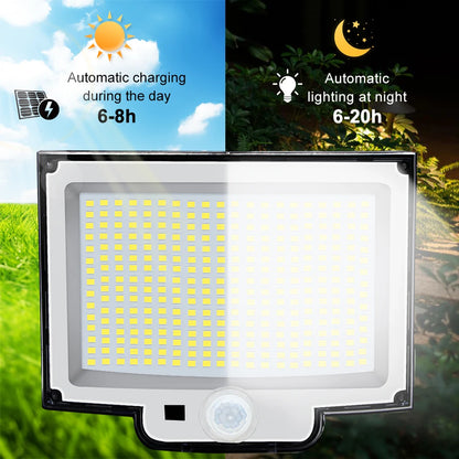 Solar Lights Outdoor 366/400/318 LED Motion Sensor Security Lights IP65 Waterproof Solar Powered Flood Lights for Garden Yard