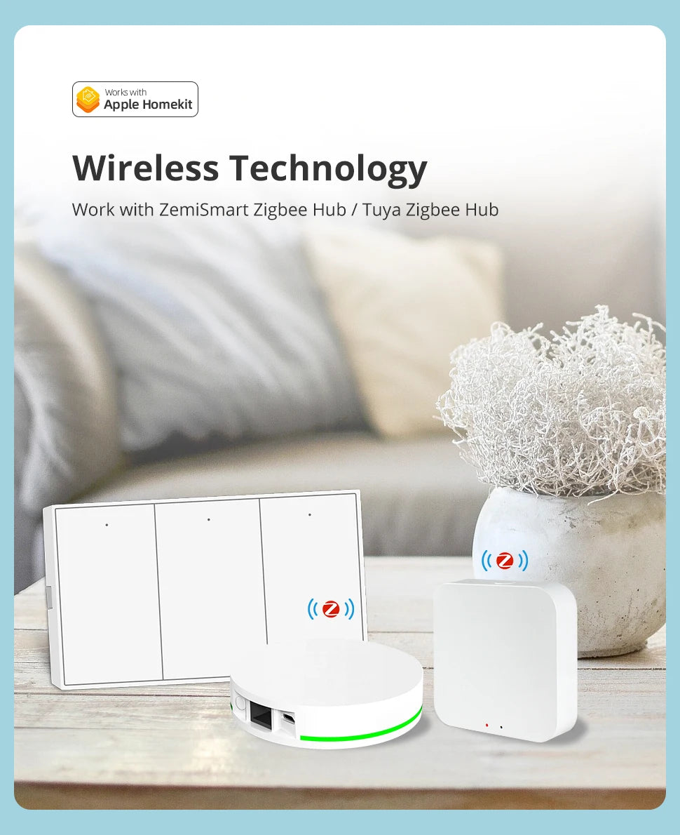 Zemismart Zigbee US AU Wall Light Switch No Neutral 1 2 3 Gangs Black Interruptor Work with Tuya Alexa Google Home Voice