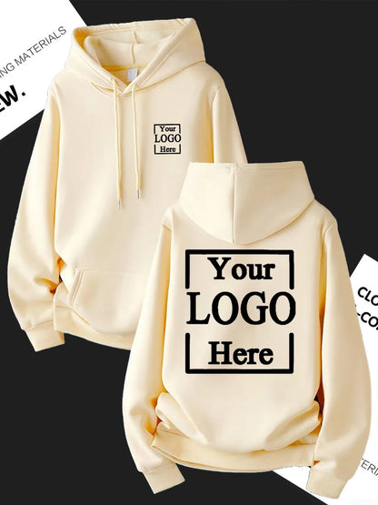 Customize Womens Hoodies Street Oversized Pocket Sweatshirts Hip Hop Unisex Tops DIY Your Logo/Graphic Pullovers Woman Clothes