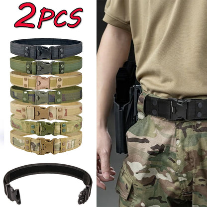 Camouflage Tactical Belt Men's Quick Release Nylon Military Belt Outdoor Combat Oxford Cloth Mountaineering Trouser Waist Belt