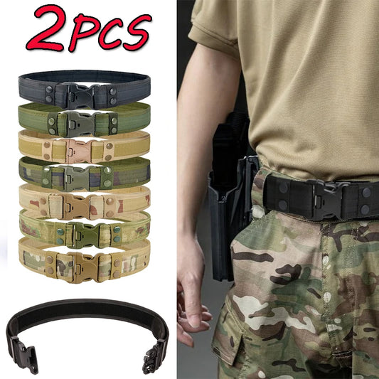 Camouflage Tactical Belt Men's Quick Release Nylon Military Belt Outdoor Combat Oxford Cloth Mountaineering Trouser Waist Belt
