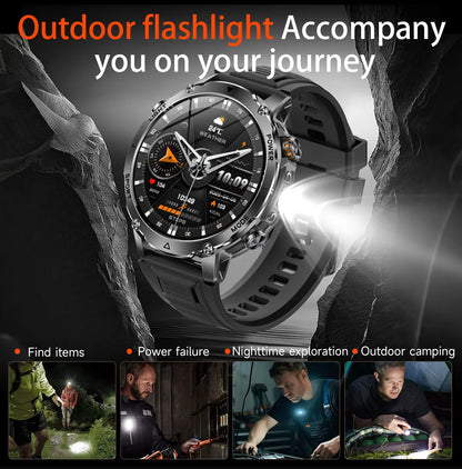 New 1400mAh Battery Sports Smart Watch 1.7” SOS+Flashlight Exercise Record Bluetooth Call Waterproof Health Watch For Android iO