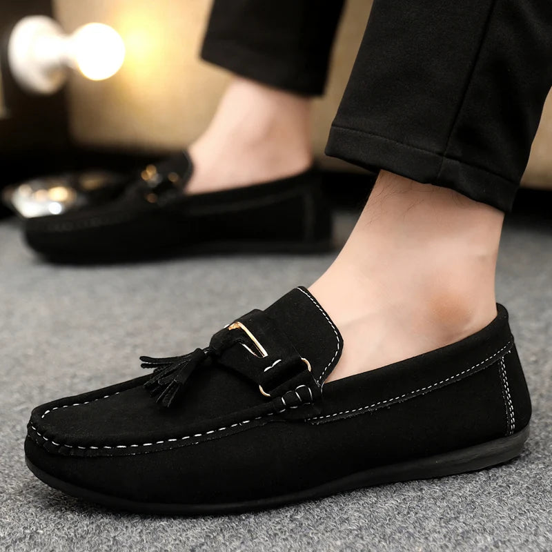 Summer Men's Casual Shoes For Men Faux Suede Leather Loafers Man Moccasins Comfy Breathable Slip-on Flat Shoes Man Driving Shoes