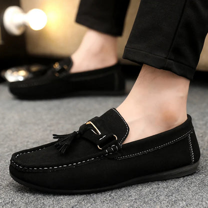 Summer Men's Casual Shoes For Men Faux Suede Leather Loafers Man Moccasins Comfy Breathable Slip-on Flat Shoes Man Driving Shoes