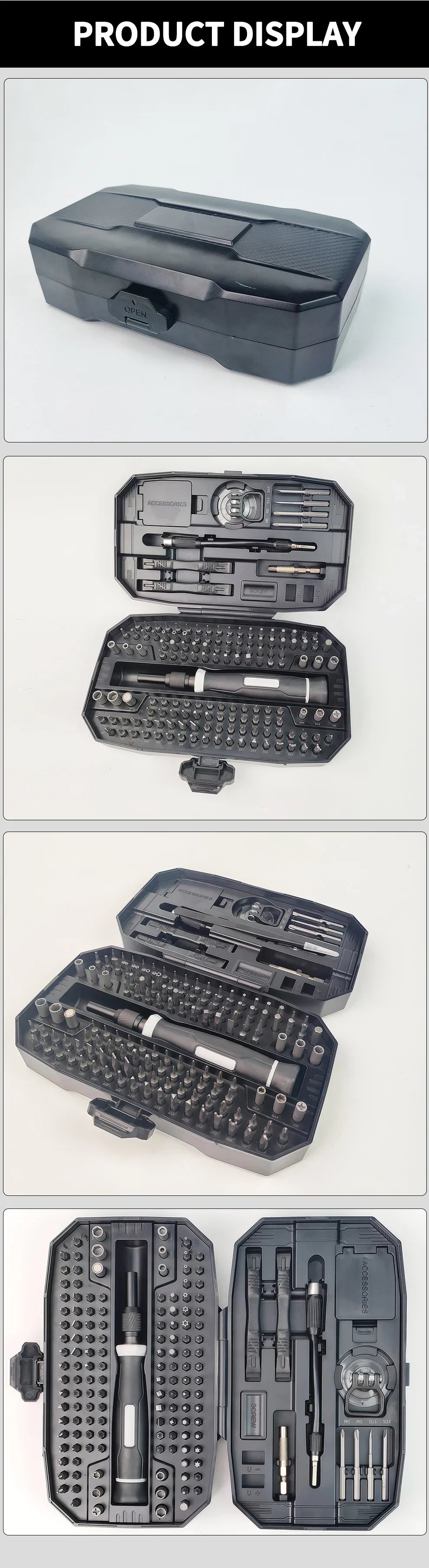 152-in-1 Precision Magnetic Screwdriver Repair Tool Kit with Flexible Shaft Tweezers Pry Tools for Phone Laptop PC Watch Console