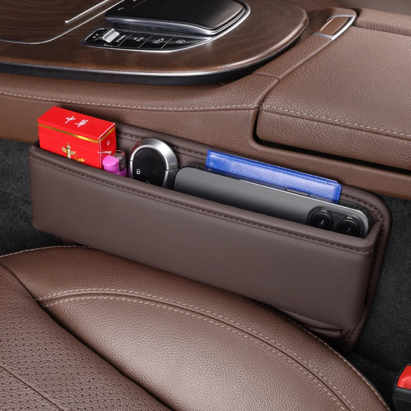 1PC Leather Car Organizer Box Car Seat Slit Gap Pocket Multifunctional Driver Seat Storage Holder Auto Interior Accessories