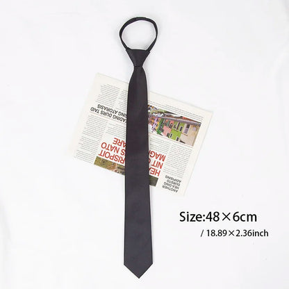 New Unisex Solid Necktie Zipper Tie 6cm Casual for Man Women Gravatas Skinny Slim Mens Party Wedding Shirt Accessories Corbatas