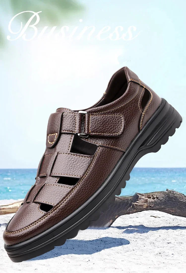Men's Breathable Slip-on Hollow-out Loafers, Summer Comfortable Soft Sole Cutout Shoes, Non-slip for Outdoor & Driving-XH5602