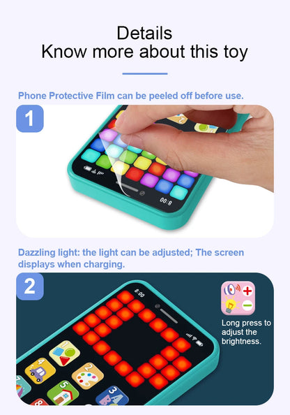 Children's Early Education Multimedia Tablet Color Screen USB Rechargeable Educational Toy with Music Features for Kids Learning