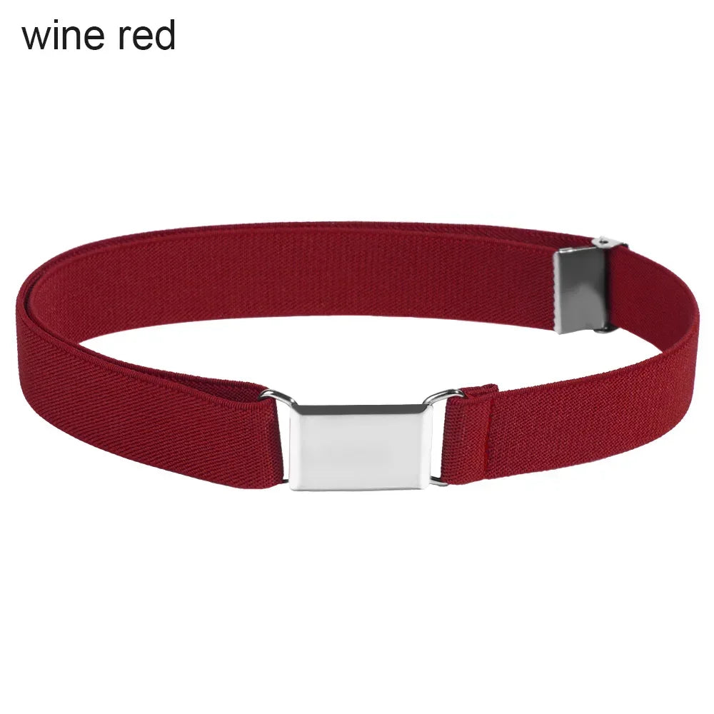 1PC Fashion Adjustable Children Elastic Belts Wide Candy Color Waist Belt Stretch Canvas Belt For Jeans Pants Kids Casual Belts