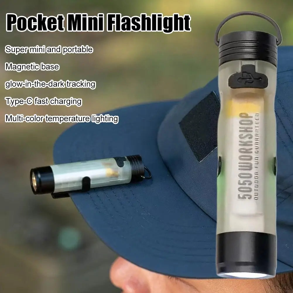Pocket Mini Flashlight Outdoor Key Clip Cap Ambient LED Long Endurance Disaster Relief Emergency 5050 Small Light 2026 New