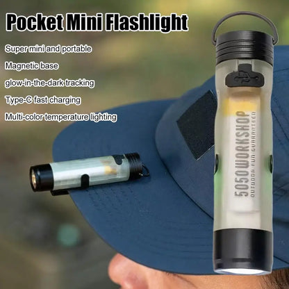 Pocket Mini Flashlight Outdoor Key Clip Cap Ambient LED Long Endurance Disaster Relief Emergency 5050 Small Light 2026 New
