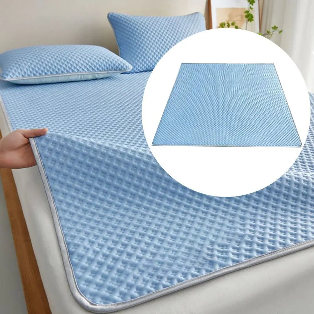 Breathable Cooling Mattress Skin-friendly Comfortable Ice Silk Bed Mat Pad Washable Soft Smooth Air Condition Cushion Household
