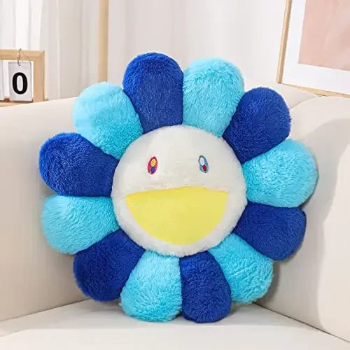 Aesthetic Sunflower Plush Cushion Cute Flower Stuffed Pillow Rainbow Floral Decorative Pillow Office Chair Back Cushion Decor