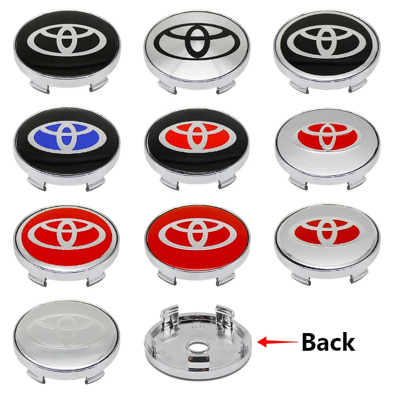 4Pcs 60mm For Car emblem Wheel hub Center Cap Badge covers sticker Decals Styling For Toyota Corolla RAV4 LEVIN Yaris C-HR Camry