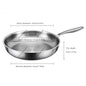 22/24/26/28/30cm Titanium Stainless Steel Frying Pan Non-stick Wok Home Egg Steak Skillet Induction Gas Stove Kitchen Cookware