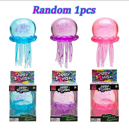Trending Needoh Fuzz Ball Jellyfish Squishy Blind Box Random Color Soft Stress Relief Toy Cute Relaxing Squeeze Sensory Toy