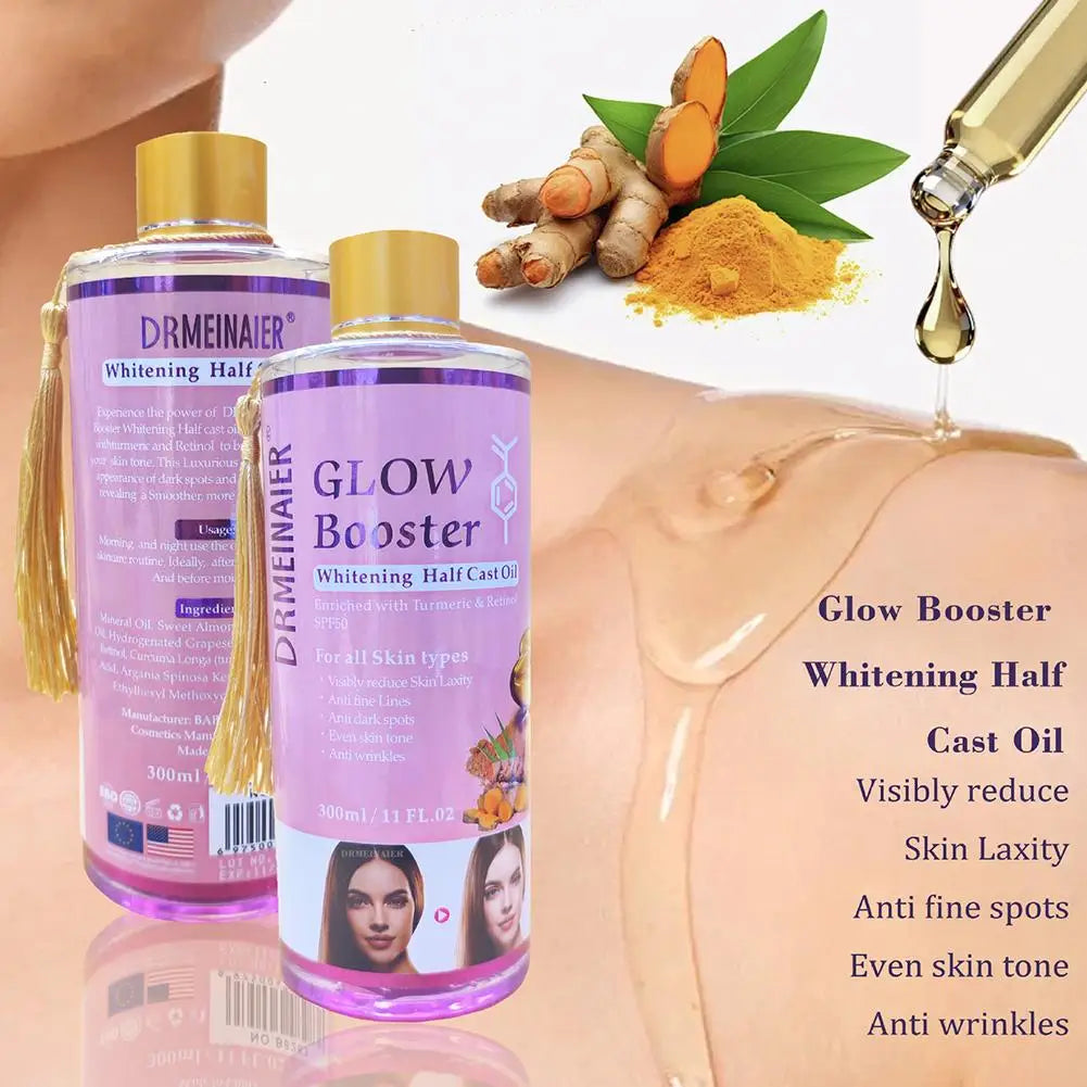 Booster Lightening Radiance Half Cast Oil 300ml Brightening Body Oil for All Skin Types, Brightening & Repairing Body Oil Skinca