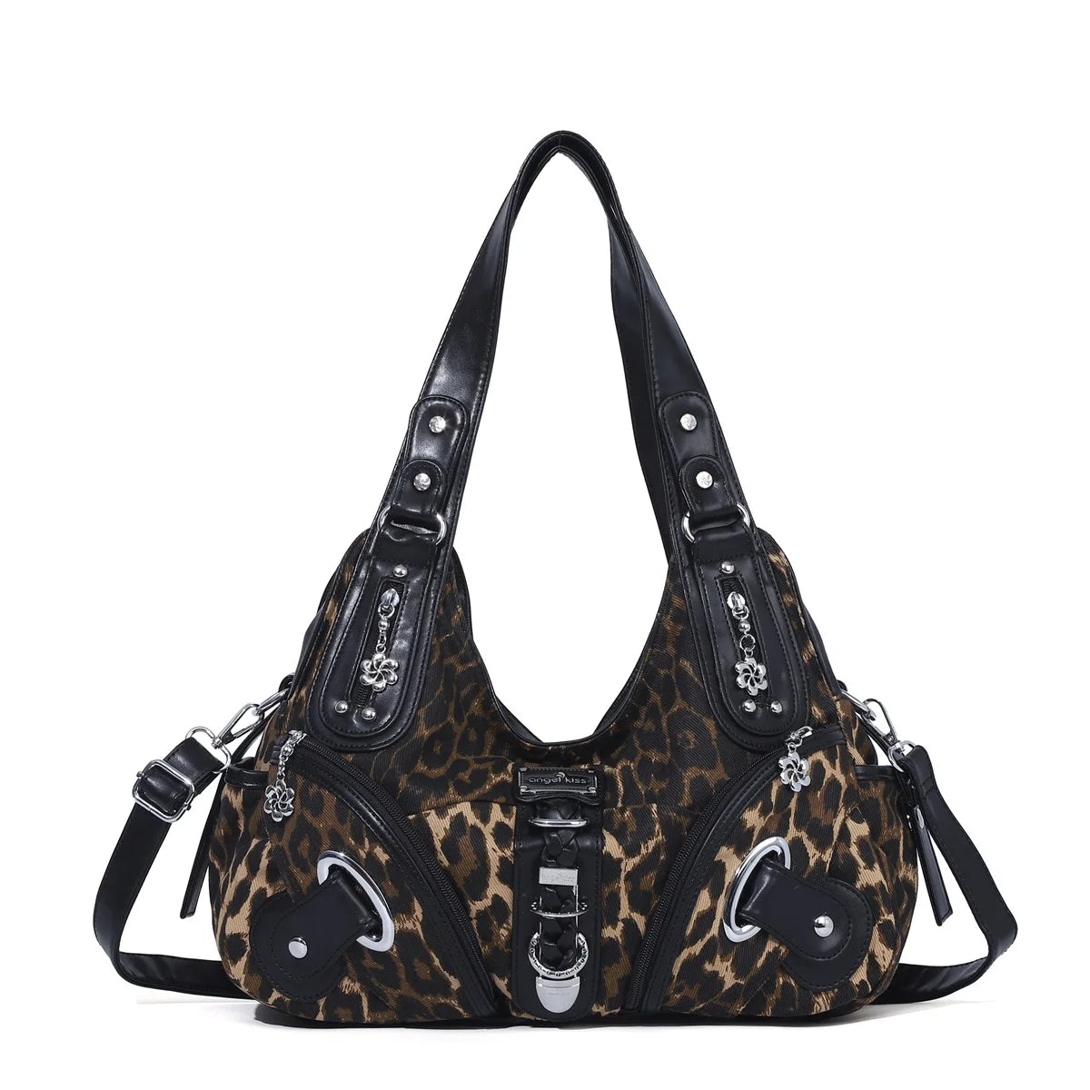 Versatile Women Handbags Leopard Shoulder Bag Top-handle Bag Fashion Satchel Dumpling Pack Shoulder Bag Large Tote Bag Purse
