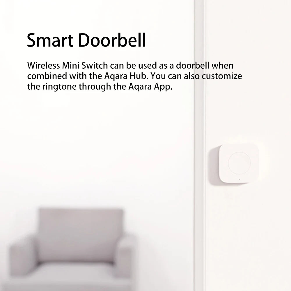 Aqara Wireless Mini Switch Zigbee Sensor Connection Smart Remote One Key Control Button Security Work for Mi Home APP Homekit