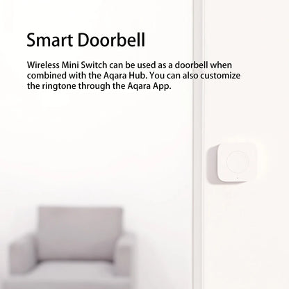 Aqara Wireless Mini Switch Zigbee Sensor Connection Smart Remote One Key Control Button Security Work for Mi Home APP Homekit