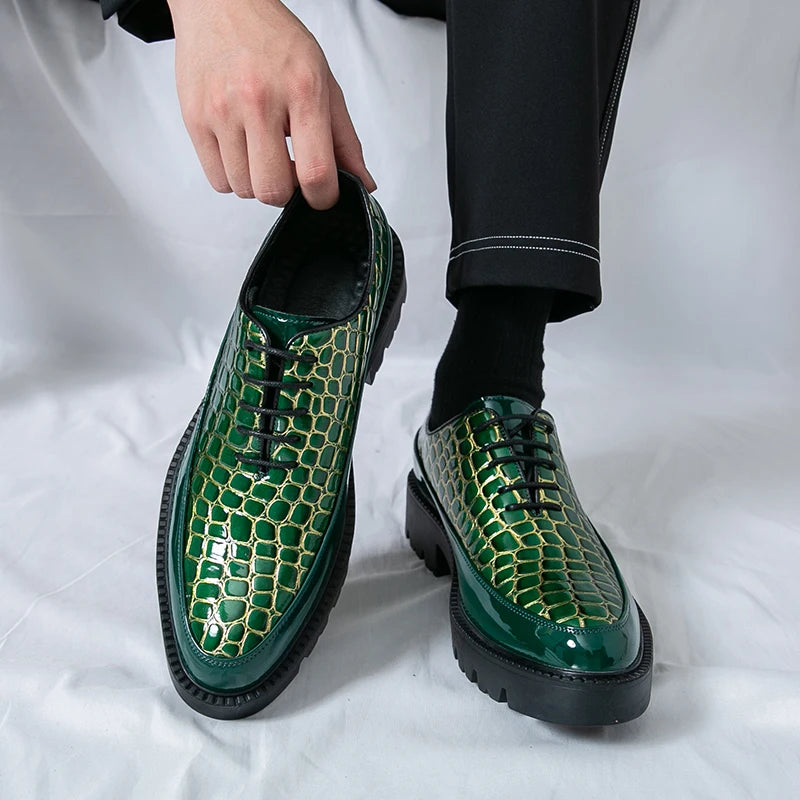 New High-End and Trendy Pointed-Toe Leather Shoes for Men's Business Formal Wear British-Style Korean Casual Shoes
