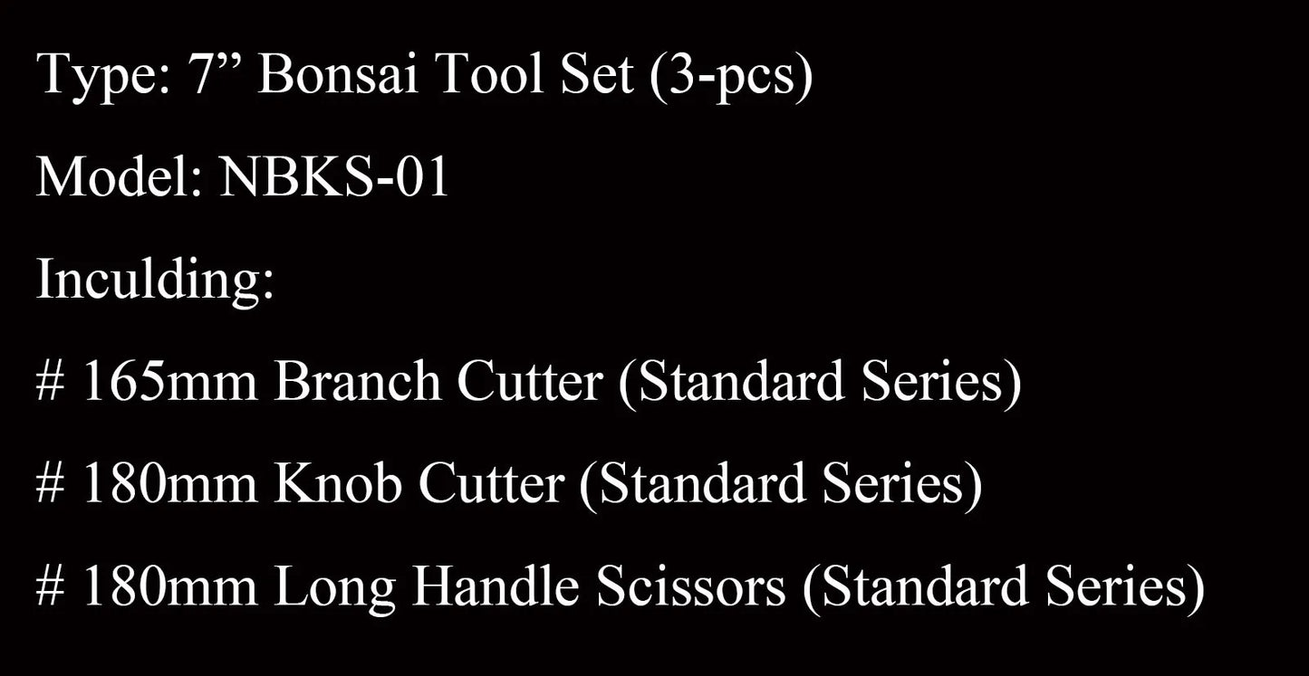 Small Size Standard Grade 3 PCS Bonsai Tool Set (NBKS-01 7' Tool Set)