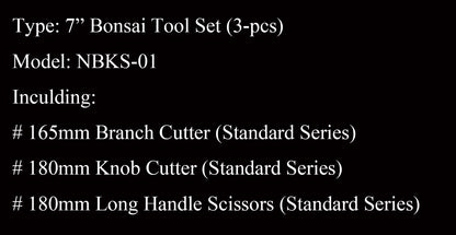 Small Size Standard Grade 3 PCS Bonsai Tool Set (NBKS-01 7' Tool Set)